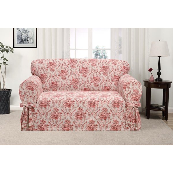 Bedding Beyond Kathy Ireland Chateau Loveseat Slipcover, Red BE2613907
